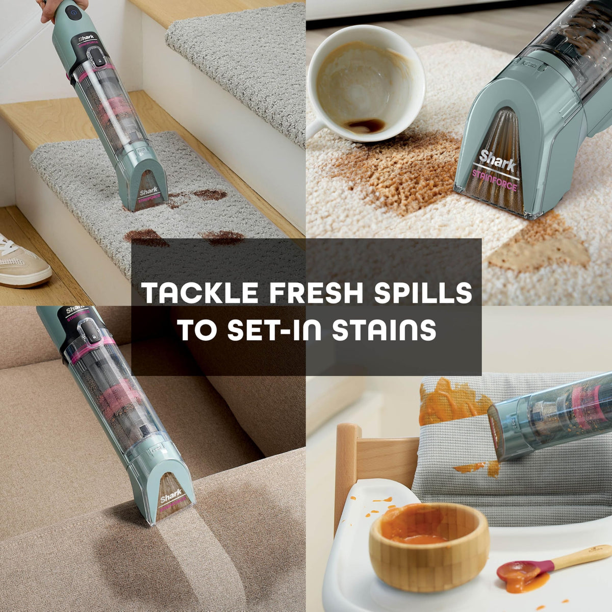 Shark StainForce Cordless Spot Cleaner Lightweight & Portable Spot, Stain, & Odour Eliminator for Carpets